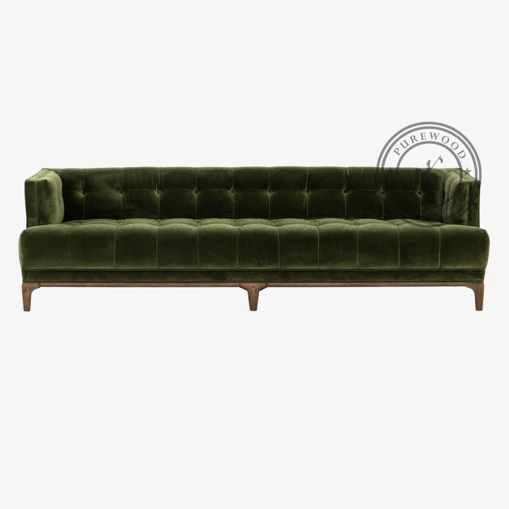 Albi Green Velvet Fabric Sofa - Image 2