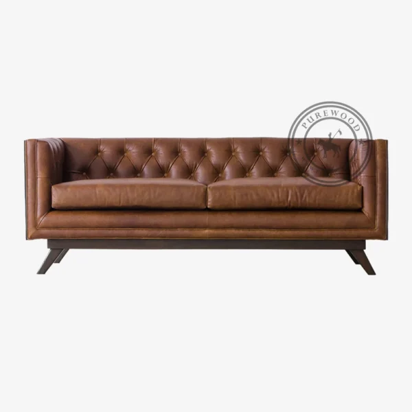 Mersey Rattan Leather Sofa - Thumbnail 3
