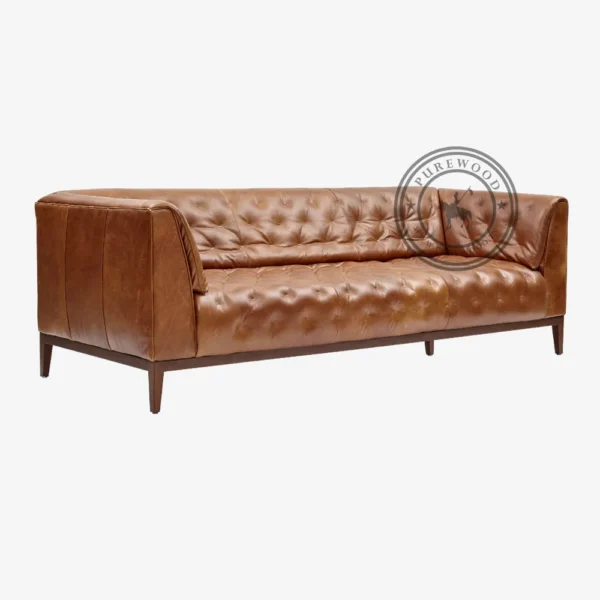 Nene Leather Chesterfield Sofa - Thumbnail 1
