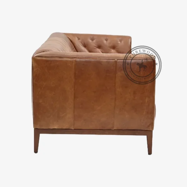Nene Leather Chesterfield Sofa - Thumbnail 3
