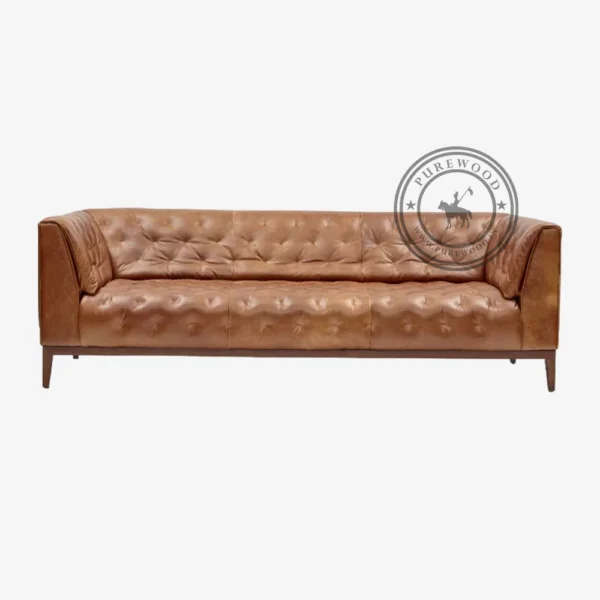 Nene Leather Chesterfield Sofa - Thumbnail 2