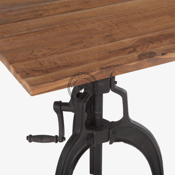 Carter Industrial Loft Adjustable Dining Table Natural - Thumbnail 3