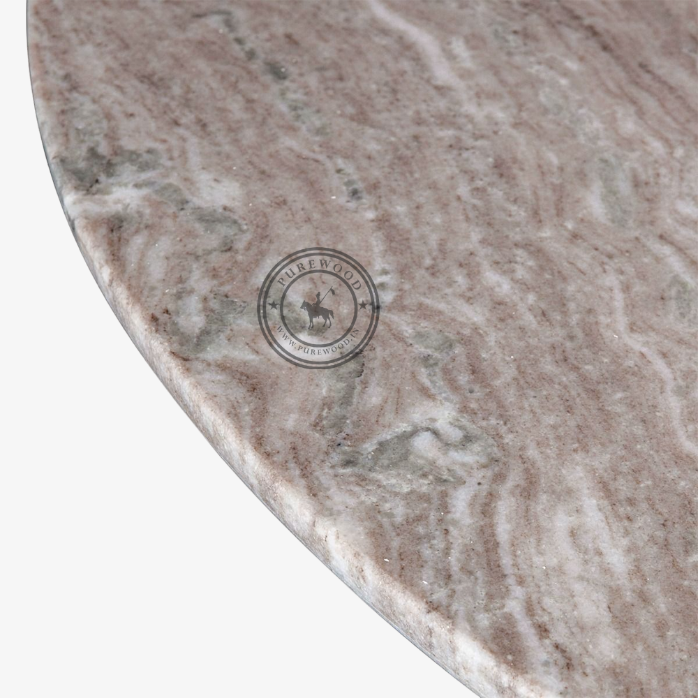 Lavender Marble Round Dining Table - Image 3