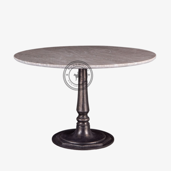 Lavender Marble Round Dining Table - Thumbnail 1