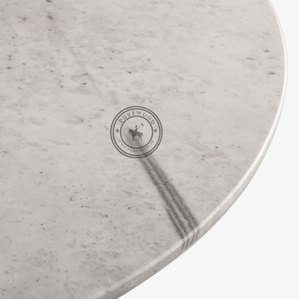 Peony White Marble Round Dining Table - Thumbnail 1