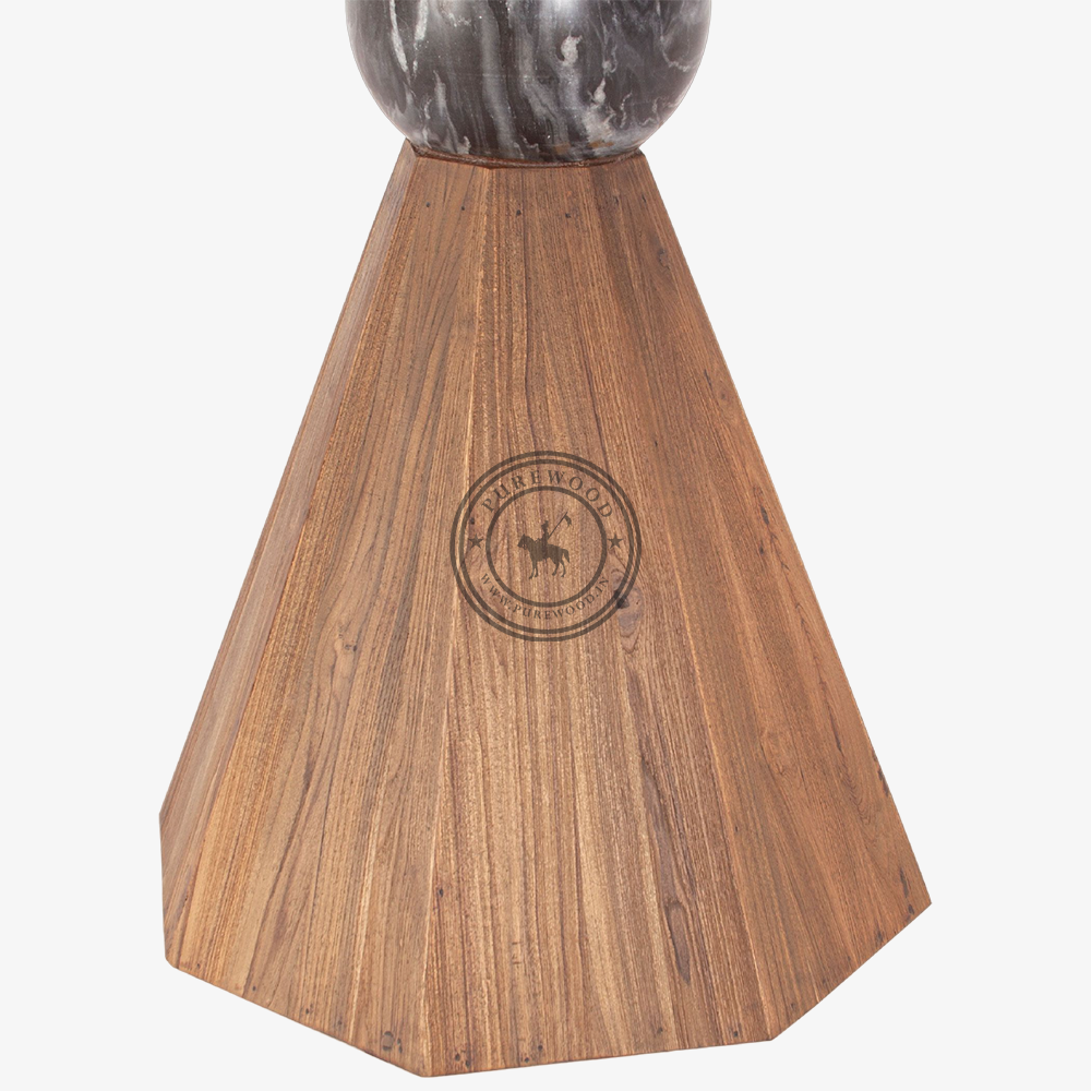 Poppy Round Marble Dining Table Octagonal Base - Image 3