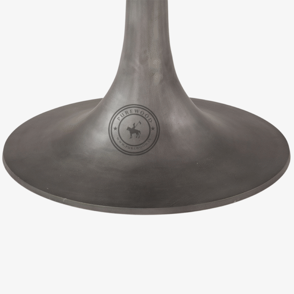 Rose White Marble Round Dining Table Silver Base - Thumbnail 2