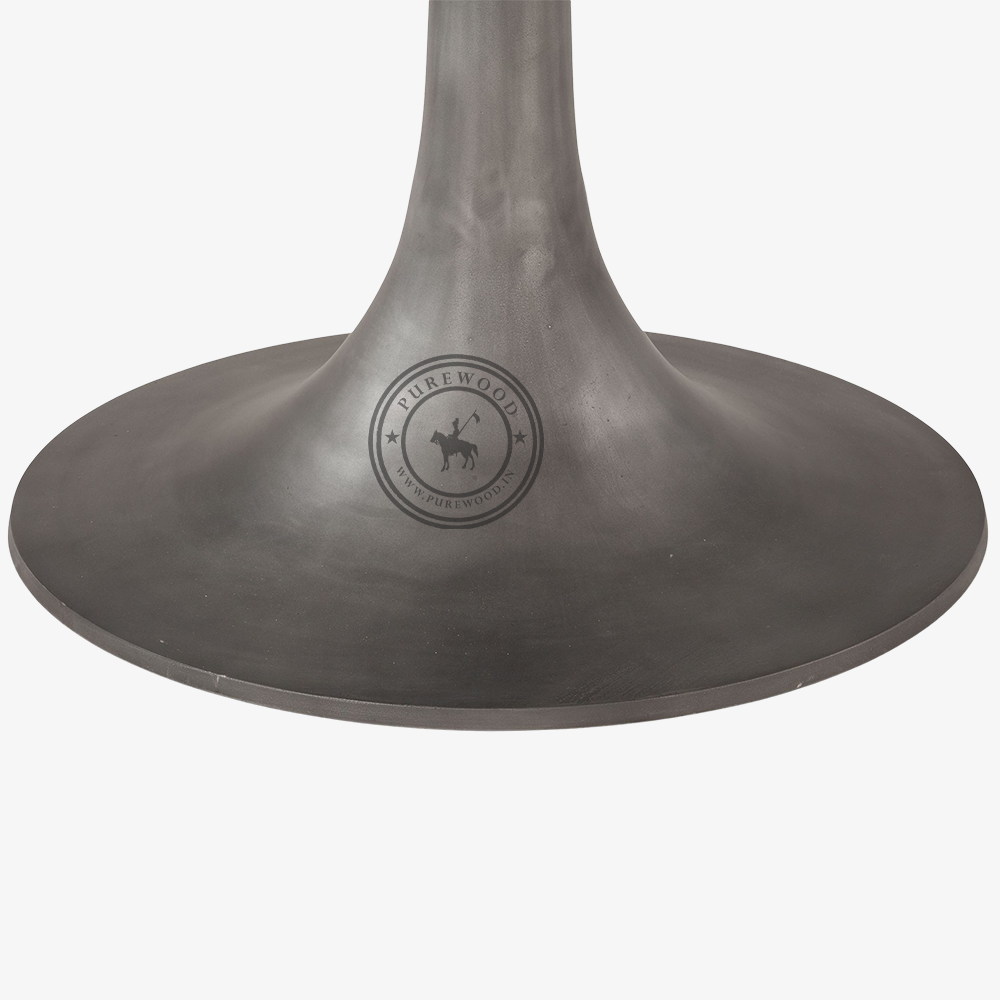 Rose White Marble Round Dining Table Silver Base - Image 2