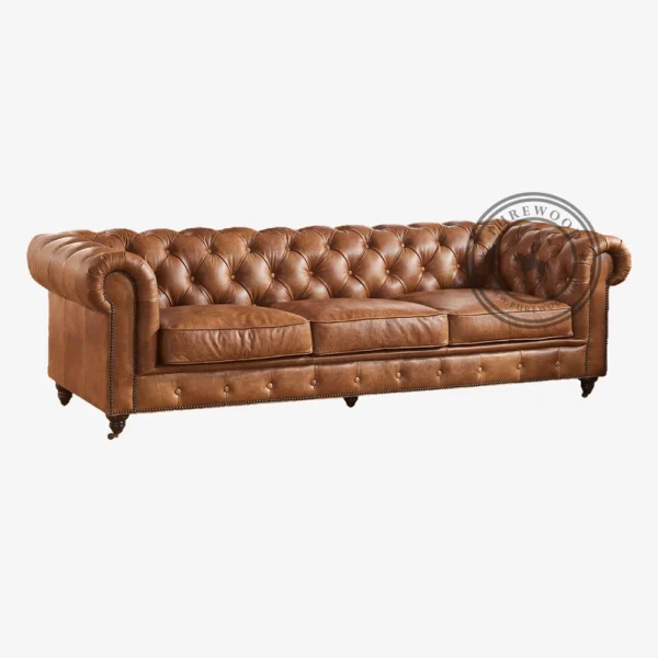 Senegal Century Leather Sofa - Thumbnail 1