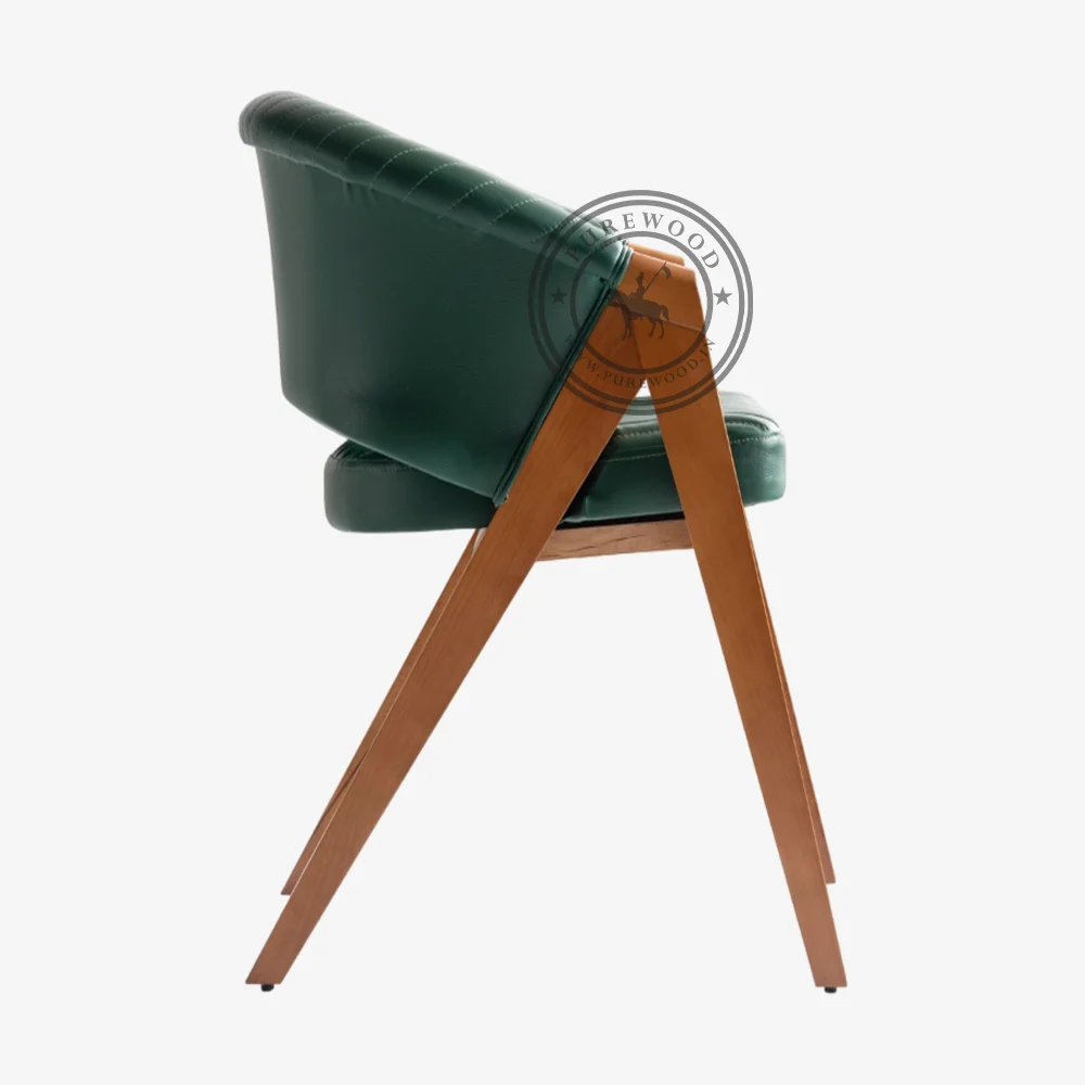 Keele Leather wooden chair - Image 3